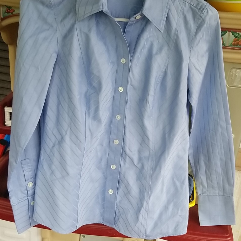 Blue womans Ann Taylor dress shirt